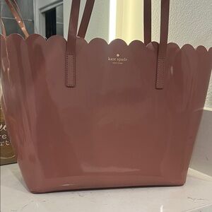 kate spade Glossy Scalloped Pink Tote